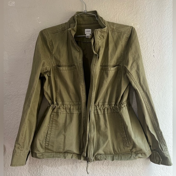 J.Crew women’s jacket light material with pockets adjustable on the waist L SIZE - Picture 13 of 13